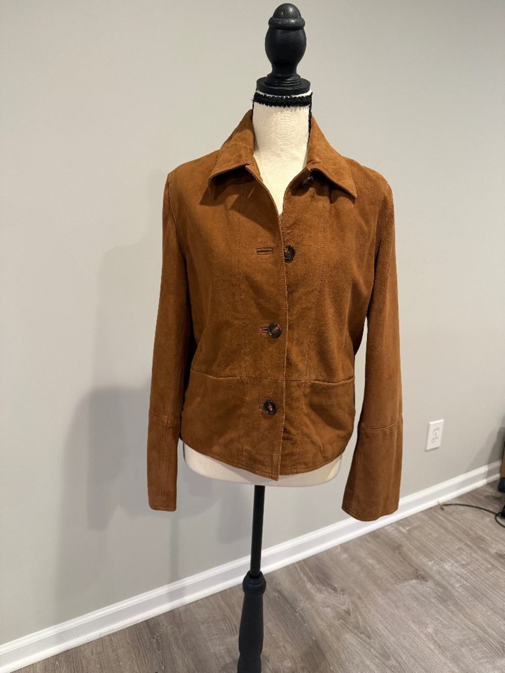 NWT Zadig and Voltaire Lessa Cropped Suede Jacket Cognac Size S